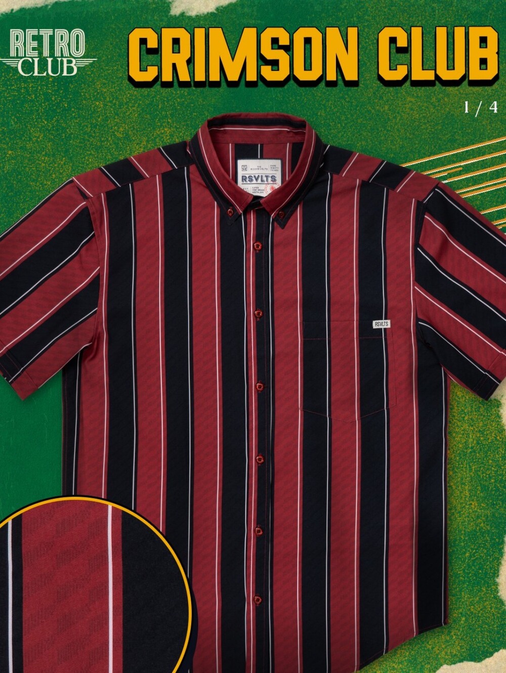 RSVLTS Retro Pack Crimson Club Button Down Shirt